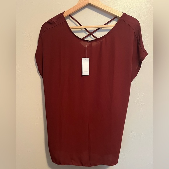 Loft Elegant Burgundy Women's Top NWT - Picture 2 of 9